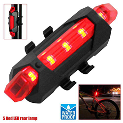 OcioDual Linterna 5 LED Rojos Parte Trasera de Bicicleta con Batería Recargable USB Impermeable Luz Roja para Seguridad Posición precio