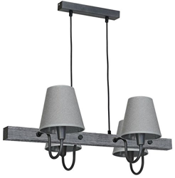 Homemania HOMAX_4560 Lámpara de techo Gru Gris de metal, madera, tela, 72 x 51 x 85 cm en oferta