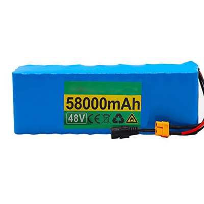 FREEDOH Paquete Batería Litio Bicicleta Eléctrica Paquete Batería Iones Litio 48 V 58 Ah Adecuado para Kart MTB Modelo Avión Bicicleta Eléctrica con C