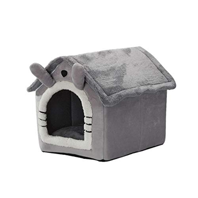 Caseta para gato, caseta para perro, gato, con cojín extraíble, cesta para gato, caseta para gato, color gris