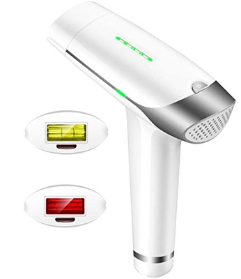 Auratrio T-009s Depiladora Luz Pulsada IPL, Depilación Permanente, 500 000 disparos para Cuerpo, Bikini, Axilas y Cara, Mujeres&Hombres, con 2 Cabezal