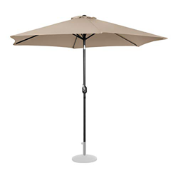 Uniprodo Sombrilla Grande Parasol De Jardín Uni_Umbrella_TR300CR (Pantalla Hexagonal De Ø 300 cm con Densidad De 180 g/m2, Inclinable, Crema) en oferta