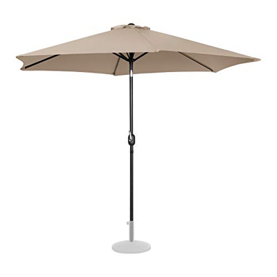 Uniprodo Sombrilla Grande Parasol De Jardín Uni_Umbrella_TR300CR (Pantalla Hexagonal De Ø 300 cm con Densidad De 180 g/m2, Inclinable, Crema)