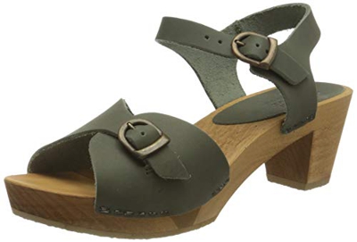 Sanita Tiana Square Flex Sandal, Sandalia con Pulsera para Mujer, Verde (Khaki 43), 37 EU