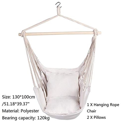 TGBN Portátil Doble Hamaca de jardín Deportes Hogar Viajes Al Aire Libre Camping Columpio Colgante Silla Stripe Bed Hamaca, e