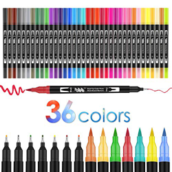 36 colores doble Rotuladores Punta Pincel,juego de rotuladores de acuarela para adultos y niños, libros de colorear diarios, caligrafía, letras a mano características