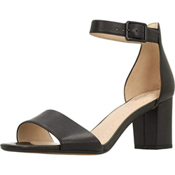 Clarks Deva Mae, Zapatos con Tacon y Correa de Tobillo Mujer, Negro (Black Leather-), 41 EU características