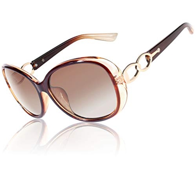 CGID Gafas de Sol Mujer Polarizadas Grande Diseñador de Gran Tamaño Gafas de Sol Polarizadas Mujer Protección UV400 Gafas con Diamantes de Imitación M