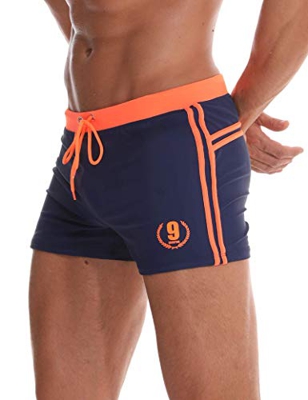Arcweg Bañadores de Natación Traje de Baño Corto para Hombres Calzoncillos Secado Rápido Elástica Deportes Acuáticos(Etiqueta M) Naranja
