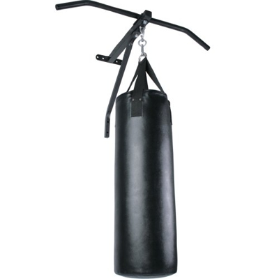 Physionics Saco de Boxeo con Barra de Tracción - Saco: (ØxH) 28x83cm / 19kg de Peso, Barra: de Acero / 83 cm de Ancho - Pull Up Bar, Barra de Tracción