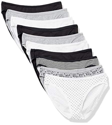 Amazon Essentials bragas de bikini de algodón elastizado, paquete de 10 unidades estilo bikini multicolor Neutral Prints XL