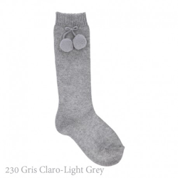 Calcetín Alto Algodón Cálido Con Borlas Condor. 230-gris Claro 00 precio