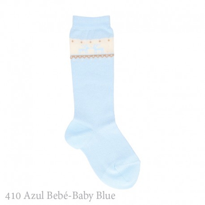 Calcetín Alto Niños Fantasía Cenefa Renos Cóndor. 410-azul Bebé 2