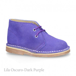 Bota Safari O Pisacacas Con Cordones En Piel Serraje. 31 Lila Oscuro características
