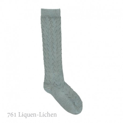 Calcetín Alto Calado Crochet Condor. 761-liquen 00