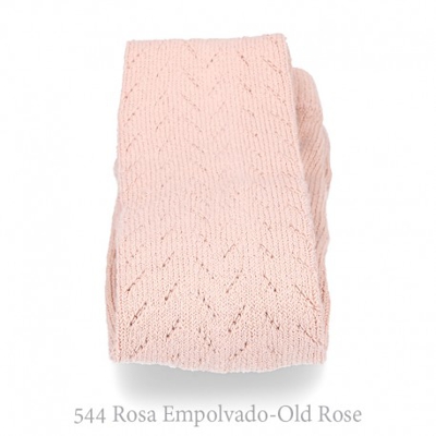 Leotardo Calado Cálido Crochet Condor. 544-rosa Empolvado 2