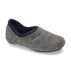 Zapatilla Casa Cerrada Caballero Okaa En Lana. 39 Gris en oferta