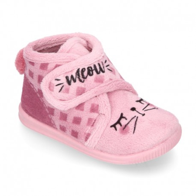 Botita Casa Niños Gatito Sin Cordones. 18 Rosa Maquillaje