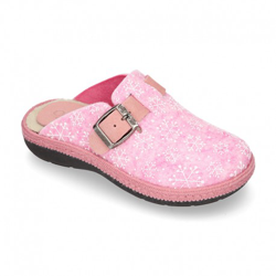 Zapatilla Casa Niñas Okaa Zueco En Lana Con Copos De Nieve. 36 Rosa características