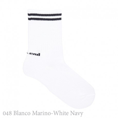 Calcetín Corto Sport Puño Rayas Condor. 12 048-blanco Marino
