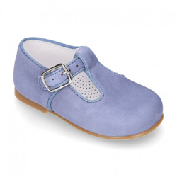Pepito Niño Con Hebilla En Piel Ante Azul. 26 Azul en oferta