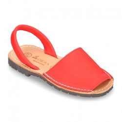 Menorquina Niños Tira En Piel Nobuck. 32 Rojo características
