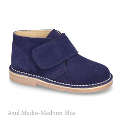 Bota Safari O Pisacacas Sin Cordones En Piel Serraje. 21 Azul Medio en oferta