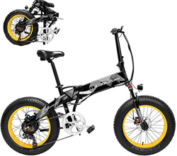 Bicicleta Eléctrica Plegable Potente 500W/1000W 35km/h Ruedas Anchas 20 x 4 Pulgadas Bateria Removible 48V 10,4AH Shimano 21 Velocidades Bicicletas de en oferta