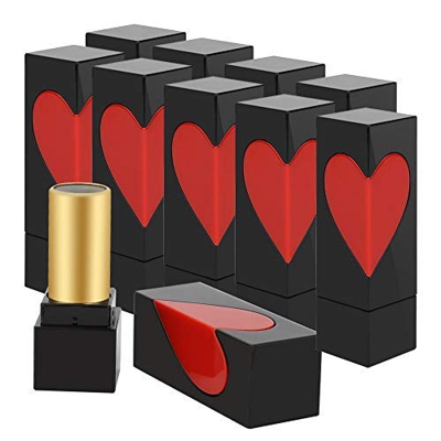Tubo del bálsamo del lápiz labial vacío de DIY, tubos del bálsamo del labio del molde del lápiz labial del corazón del amor 10pcs Uno mismo hecho tubo