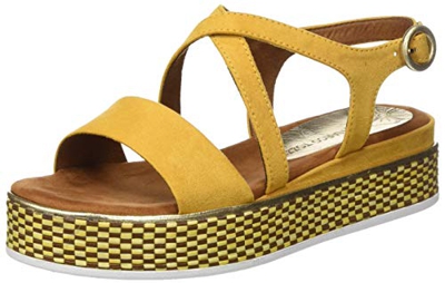 Marco Tozzi 2-2-28740-24, Sandalia con Pulsera Mujer, Amarillo (Saffron Comb 656), 40 EU
