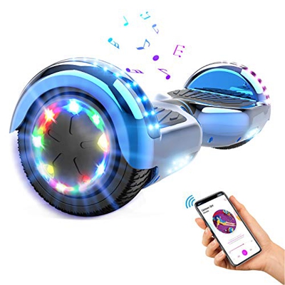 GEARSTONE Hoverboard monopatín con Bluetooth e iluminación LED 6,5 Pulgadas Scooter eléctrico Self Balance Scooter E Overboard para niños y Adolescent