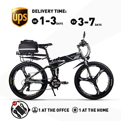 RICH BIT Bicicleta Eléctrica 250W Bicicleta Plegable de Montaña LG Li Batería 36V *12.8 Ah Smart eBike 26 Pulgadas MTB RT-860 para Hombres/Adultos (Gr