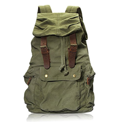 DRF Mochila Casual Unisex de Lona Bolso Escolar para Portátil hasta 16'' BG04 (Verde) en oferta