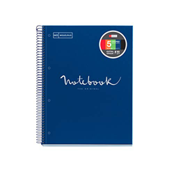Miquelrius - Cuaderno Espiral Microperforado, Cubierta Polipropileno Translúcido, Tamaño A4 210 x 297 mm, 4 taladros, 120 Hojas de 90 g/m² y 5 Franjas en oferta