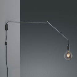 Aplique Line con cable + enchufe, negro en oferta