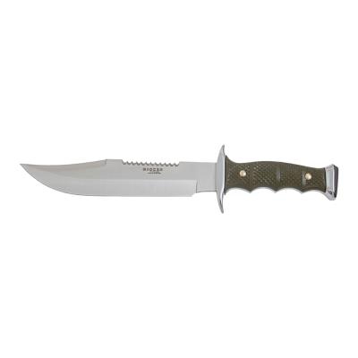 Cuchillo de monte con cachas de zamak - abs, hoja de 21 cm, 340 gramos, con funda de camuflaje, Joker CF92 + tarjeta multiusos de regalo