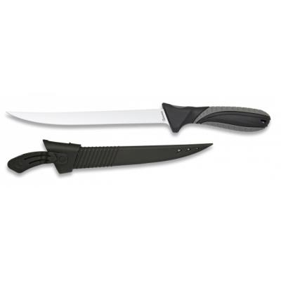 Cuchillo Fileteador Outdoor Hoja Satin Albainox Con Mango Abs Y Goma De 21 Cm 32013