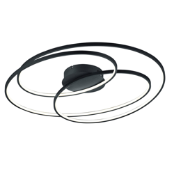 Plafón LED Gale, 80 cm, negro mate características