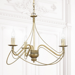 Lámpara de araña Tori 3, 3 luces, oro características