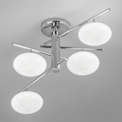 Plafón Dolce 4 luces, pantalla cromo/blanca características
