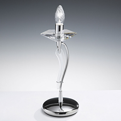 Lámpara de mesa Icaro con vidrio cristal, cromo características