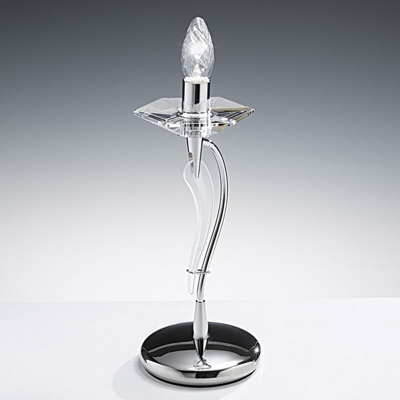 Lámpara de mesa Icaro con vidrio cristal, cromo