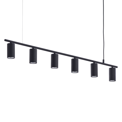 Lámpara colgante Logan, 6 luces, negra