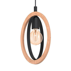 Lámpara colgante Basildon de madera/acero, 1 luz características