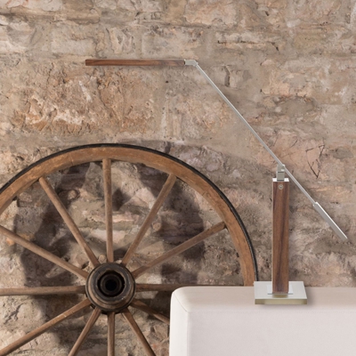 HerzBlut Otto O lámpara de mesa LED nogal