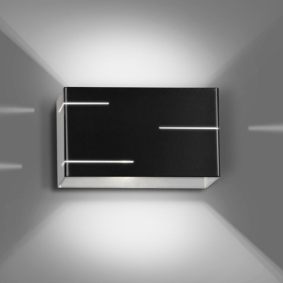 Lámpara de pared Láser de acero lacado, negro