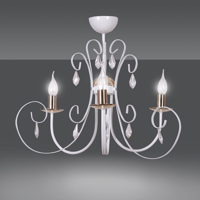 Lámpara de araña Foreman 3, 3 luces blanco-cobre