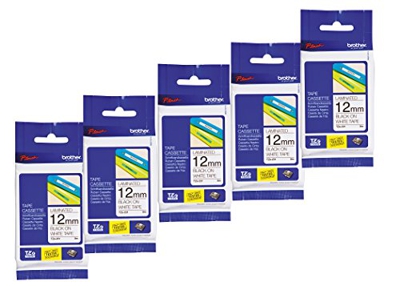 4 x Original Schriftband TZe-231 12mm schwarz/weiß für Brother P-touch (np)