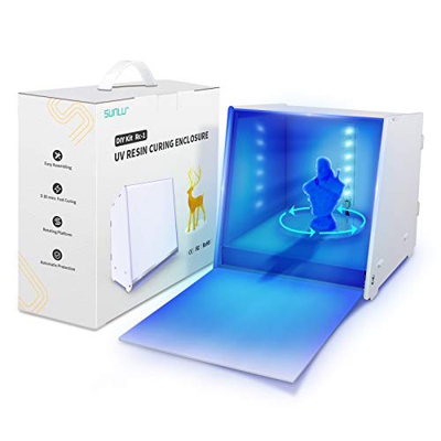 Caja de luz de curado de resina UV para LCD SLA DLP modelo de impresora 3D, caja de curado de resina UV 405nm con placa giratoria impulsada, control d
