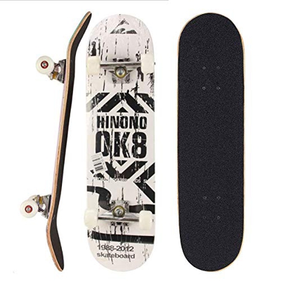Sumeber Skateboard Patineta para Principiantes, 80 x 20 cm, Tabla Completa con rodamientos ABEC-7, monopatines de Doble Patada, Regalo de cumpleaños p